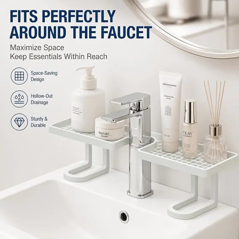 Simple bathroom sink rack, removable countertop storage rack,