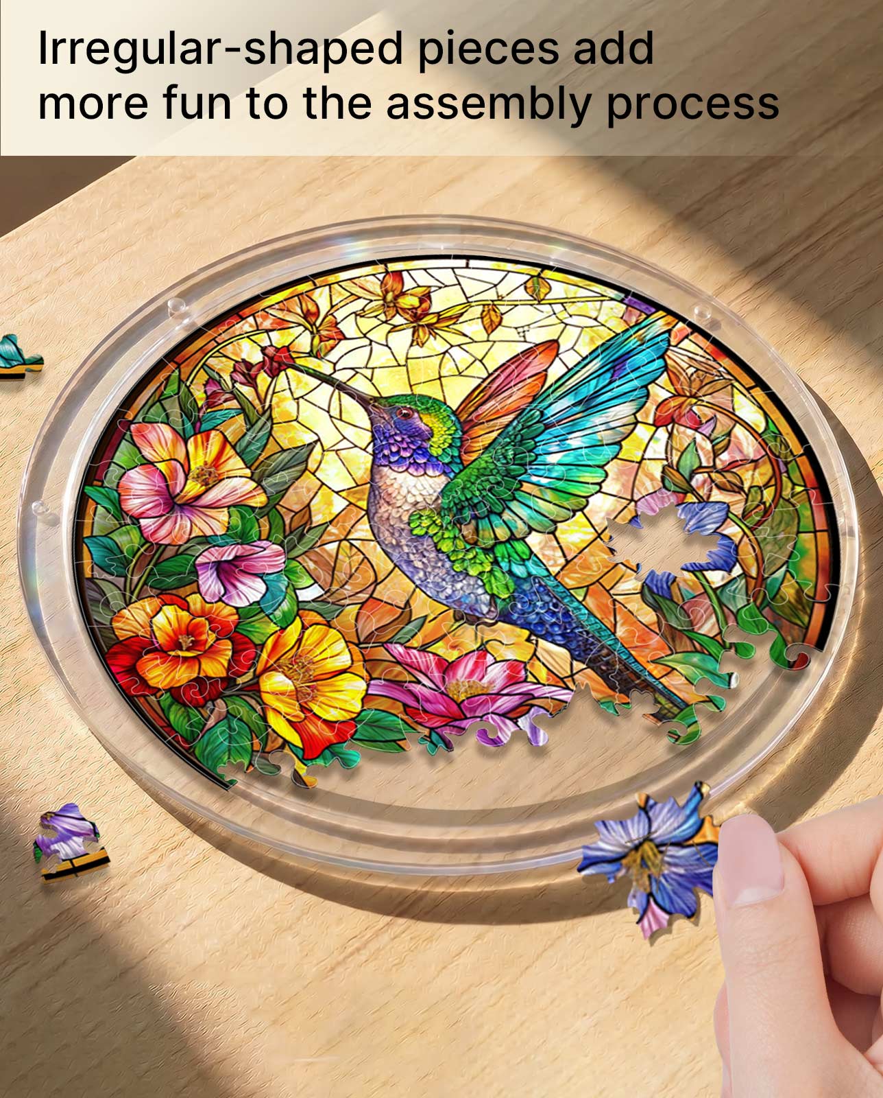 Acrylic Jigsaw Puzzle Suncatcher - Botanical Nectar Oasis