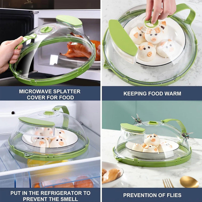 Microwave Splatter Cover With Water Steamer, Food Cover for Oven, BPA Free