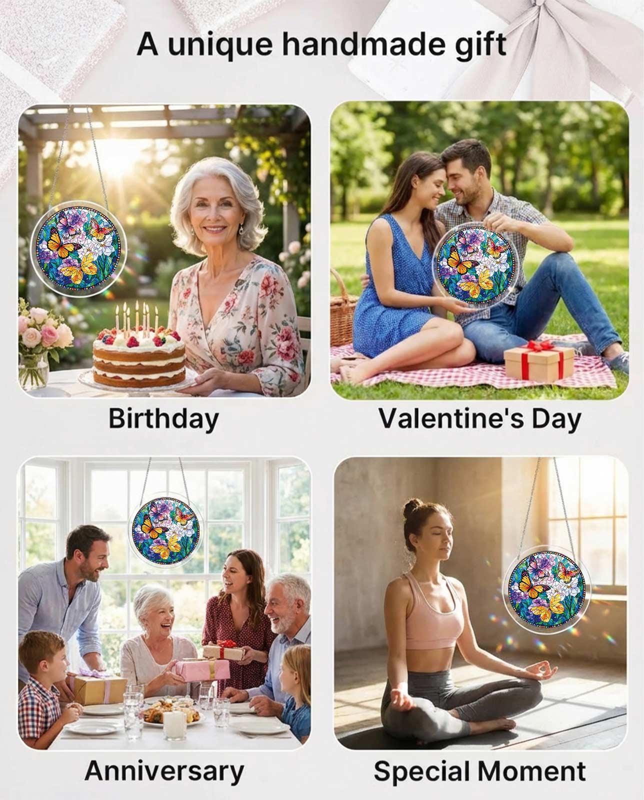 Acrylic Jigsaw Puzzle Suncatcher - Butterflies in Bloom