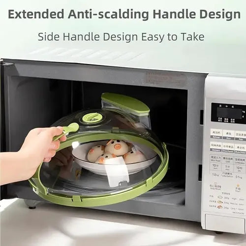 Microwave Splatter Cover With Water Steamer, Food Cover for Oven, BPA Free