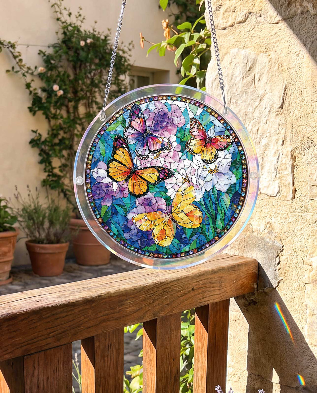 Acrylic Jigsaw Puzzle Suncatcher - Butterflies in Bloom