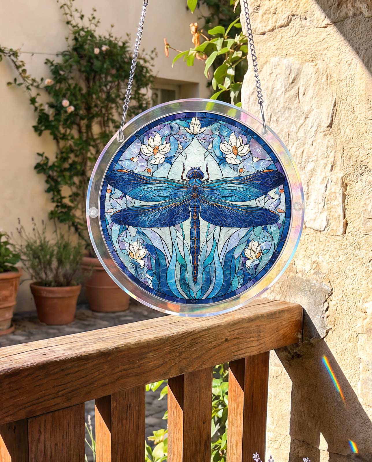 Acrylic Jigsaw Puzzle Suncatcher - Moonlit Dragonfly