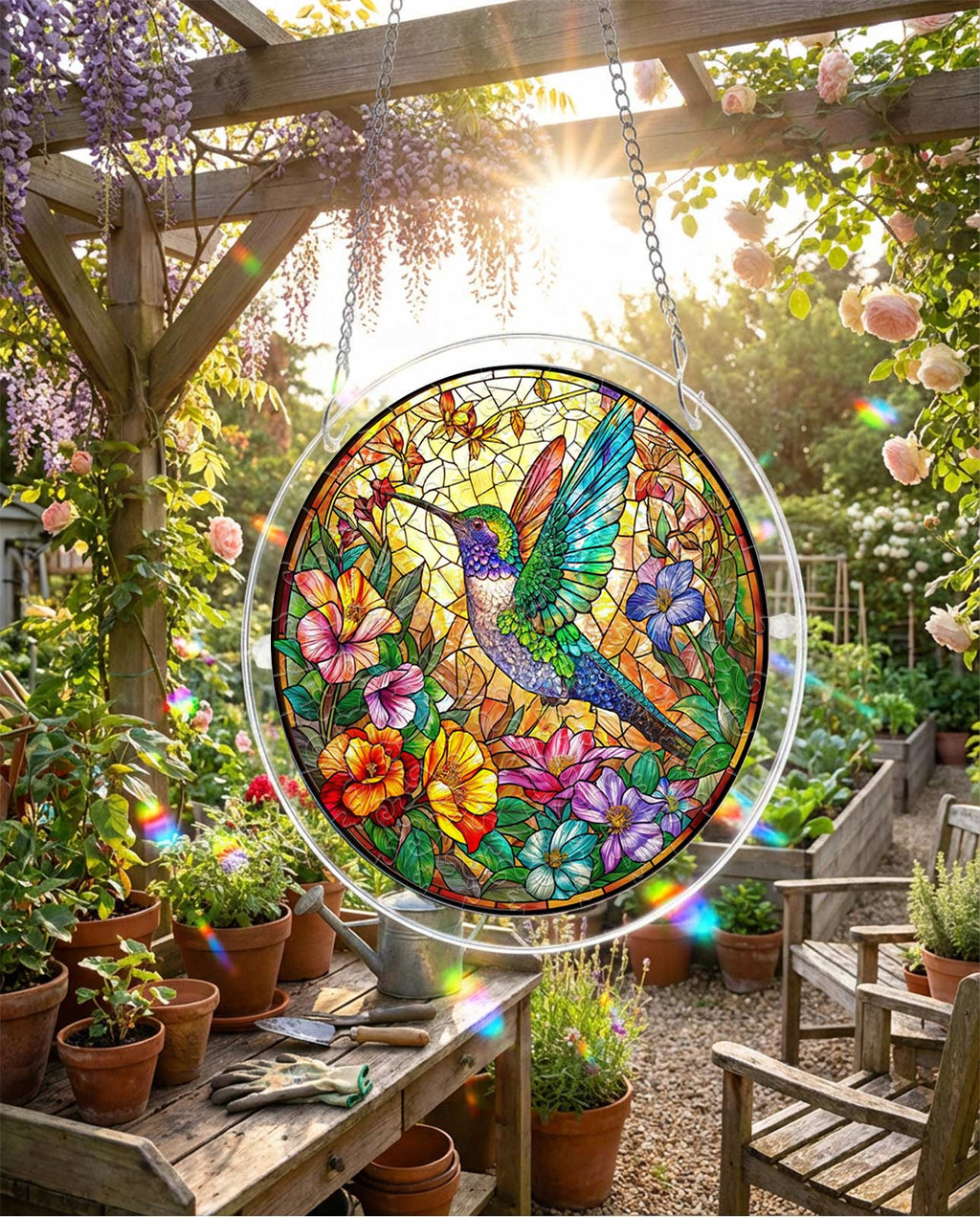 Acrylic Jigsaw Puzzle Suncatcher - Botanical Nectar Oasis