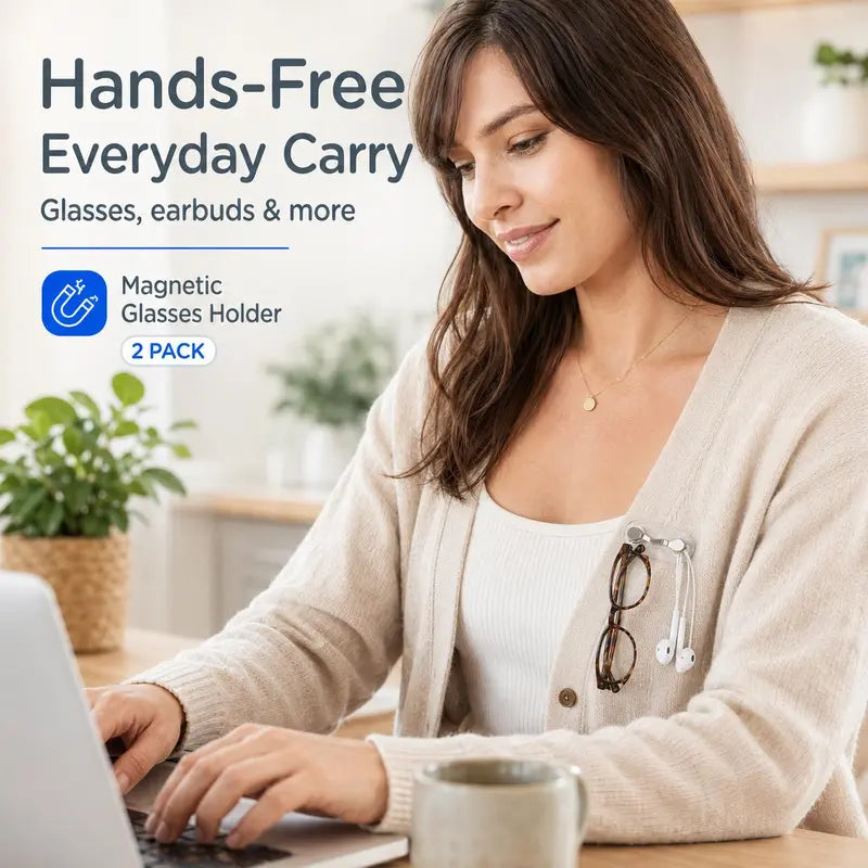 Magnetic Clip — Suitable for glasses, headphones, and ID badges.