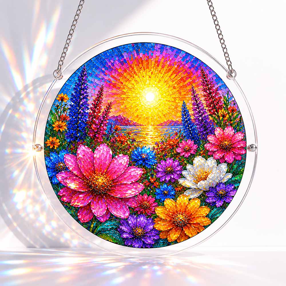 Acrylic Jigsaw Puzzle Suncatcher - Floral Glow