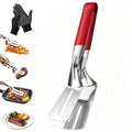 Stainless Steel BBQ Tongs and Spatula with Heat-Resistant Extended Handles (2-Piece Set)