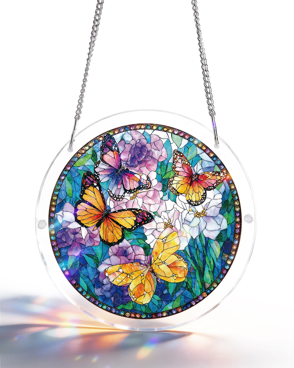 Acrylic Jigsaw Puzzle Suncatcher - Butterflies in Bloom