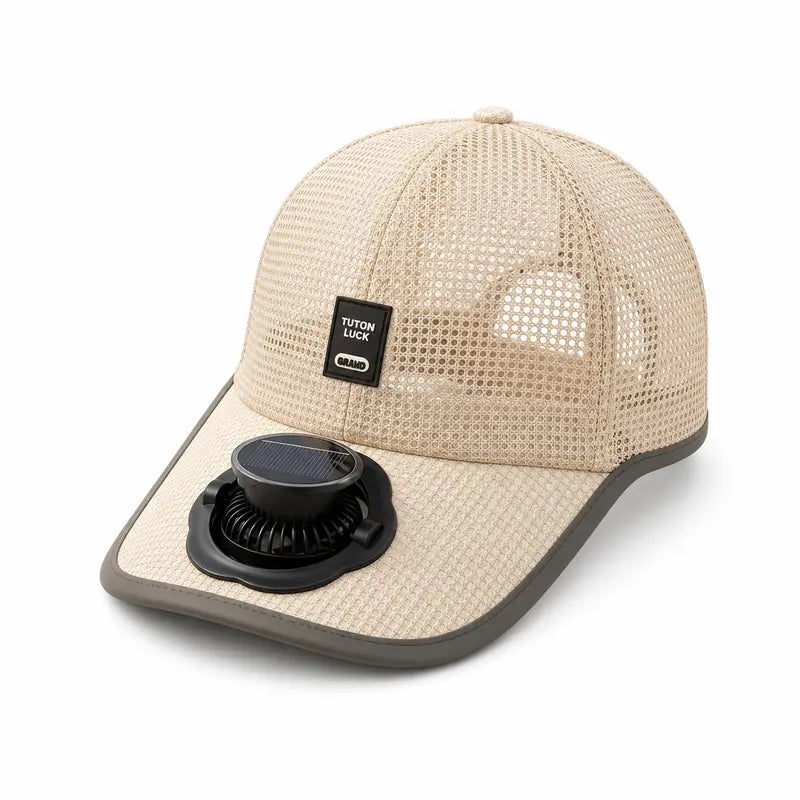 Mesh Baseball Cap (with Solar-Powered Brim Fan)