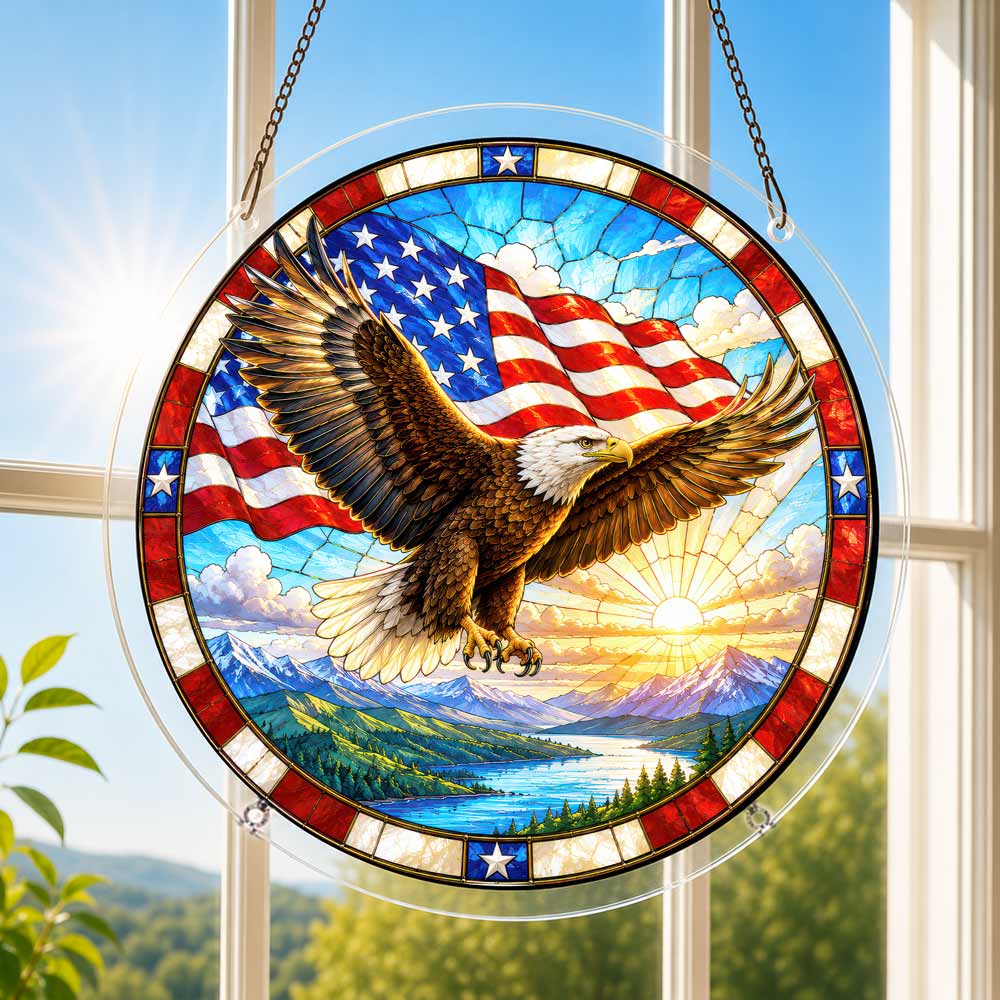 Acrylic Jigsaw Puzzle Suncatcher - Wings of Liberty