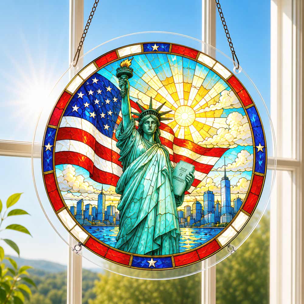 🔥Last Day 🔥 Acrylic Jigsaw Puzzle Suncatcher - Freedom's Beacon
