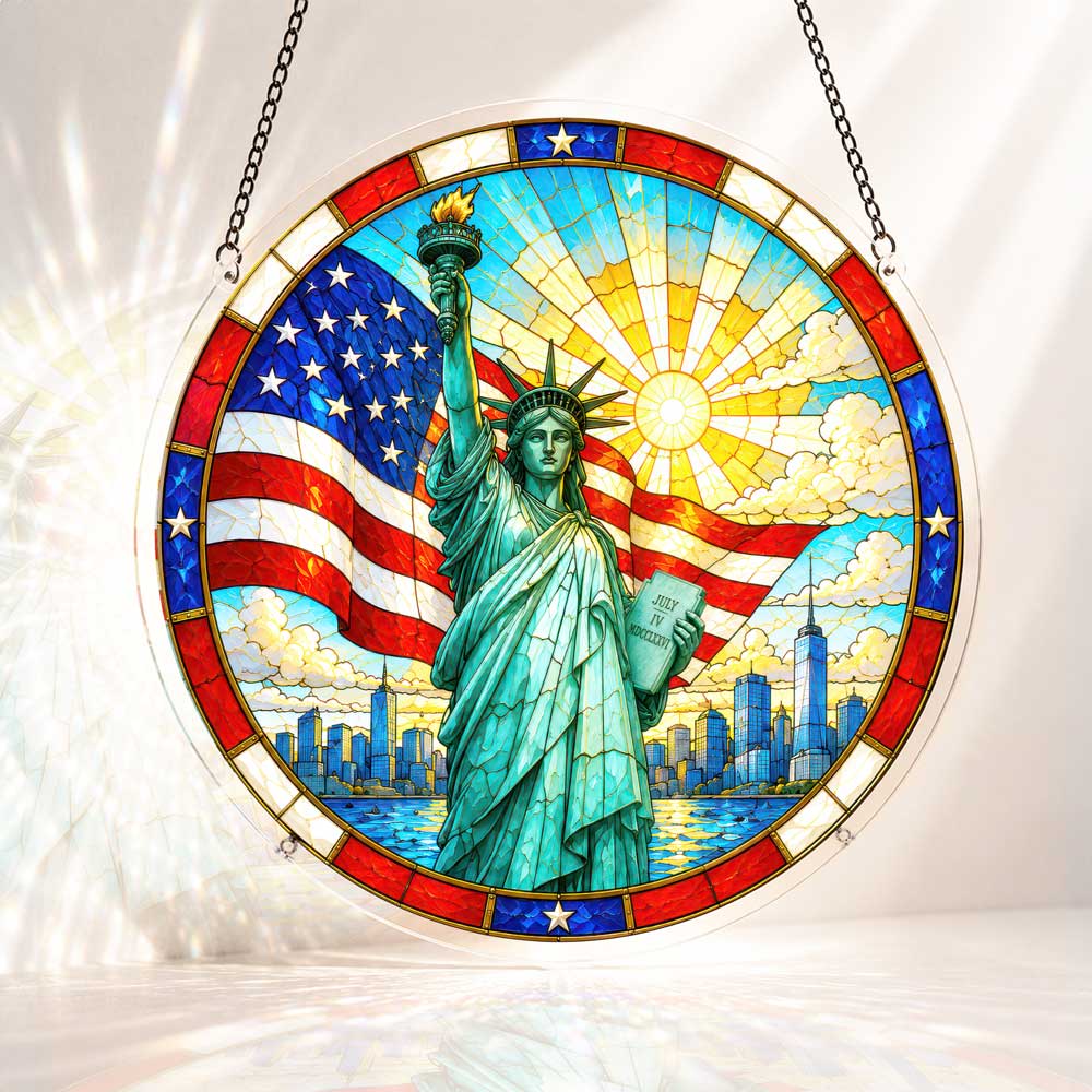 🔥Last Day 🔥 Acrylic Jigsaw Puzzle Suncatcher - Freedom's Beacon