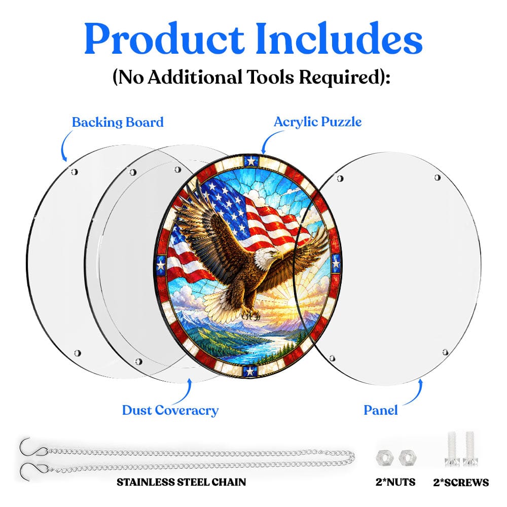 Acrylic Jigsaw Puzzle Suncatcher - Wings of Liberty