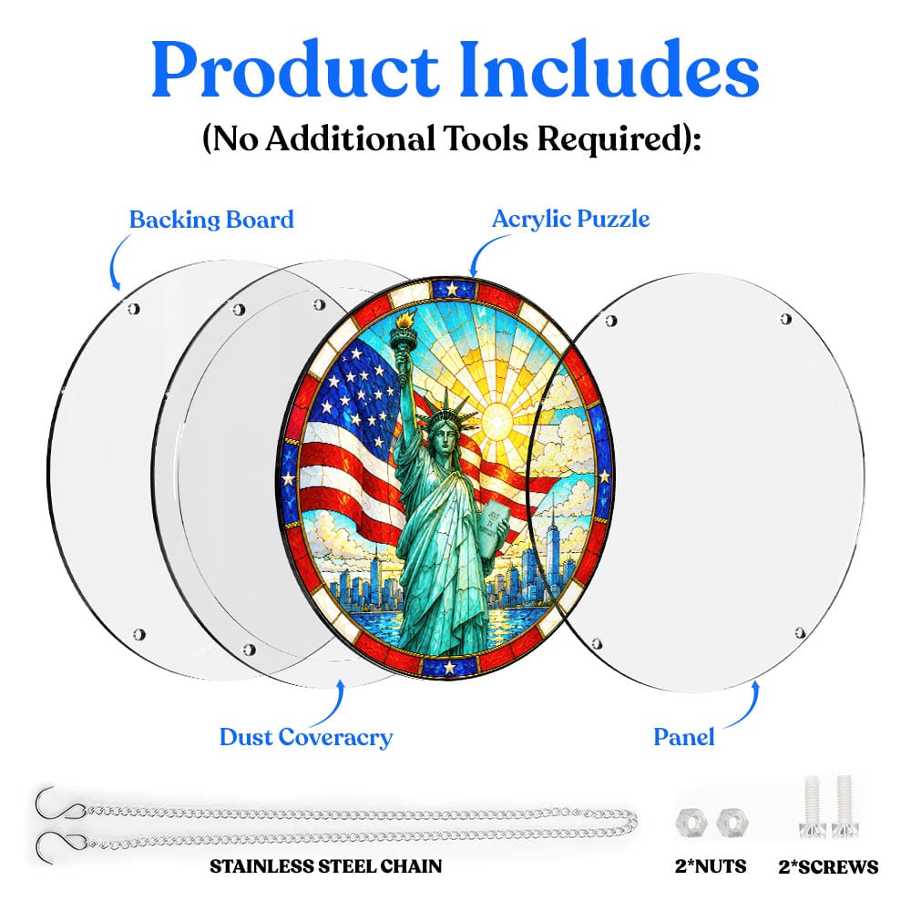 🔥Last Day 🔥 Acrylic Jigsaw Puzzle Suncatcher - Freedom's Beacon
