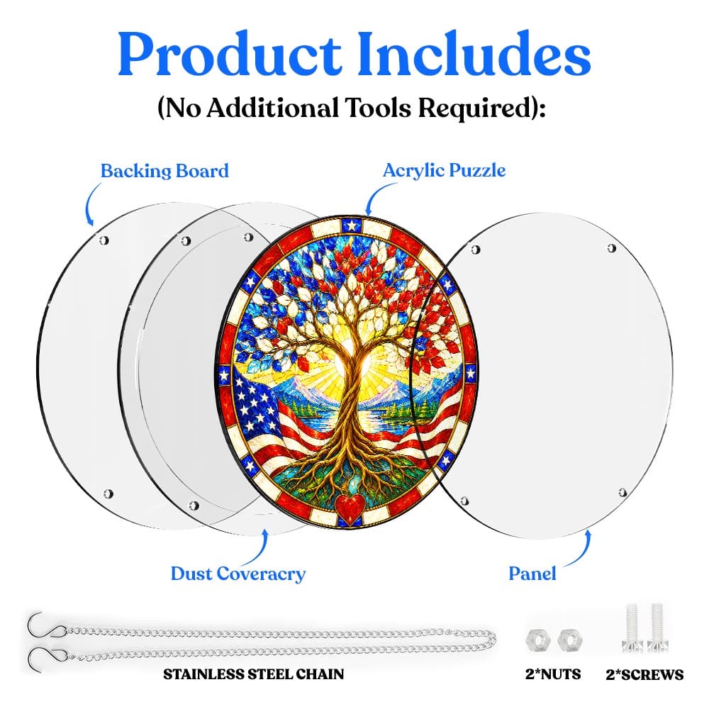 🔥Limited Edition🔥5-Pack 250 Years of Freedom Anniversary -Acrylic Jigsaw Puzzle Suncatcher