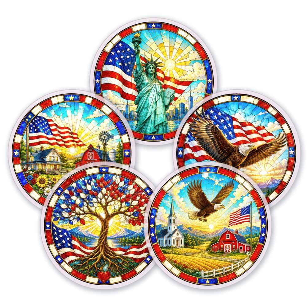 🔥Limited Edition🔥5-Pack 250 Years of Freedom Anniversary -Acrylic Jigsaw Puzzle Suncatcher