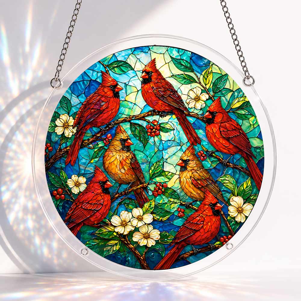 Acrylic Jigsaw Puzzle Suncatcher - Cardinal Garden