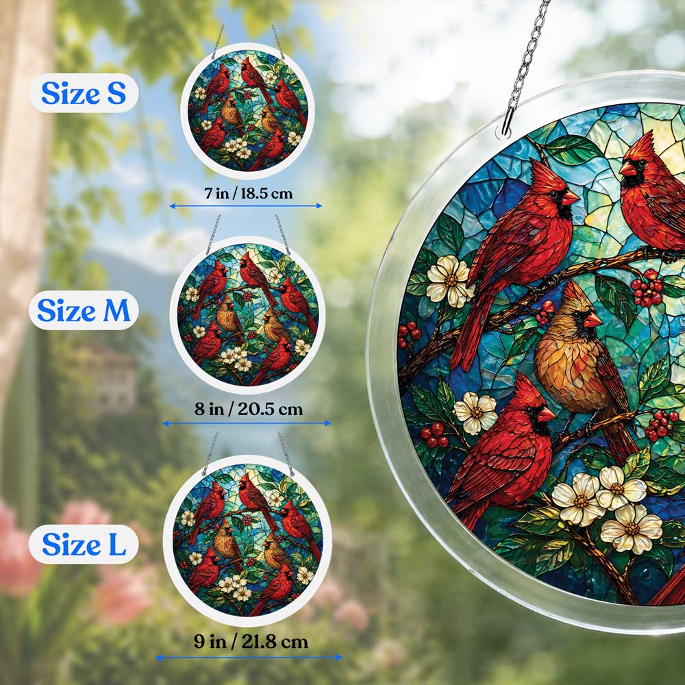 Acrylic Jigsaw Puzzle Suncatcher - Cardinal Garden