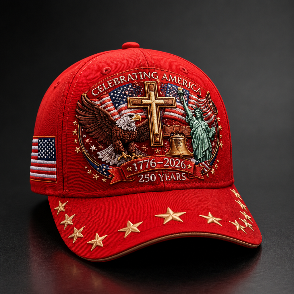 🦅Eagle & Liberty & Cross🎆United States 250th Anniversary Hat🧢