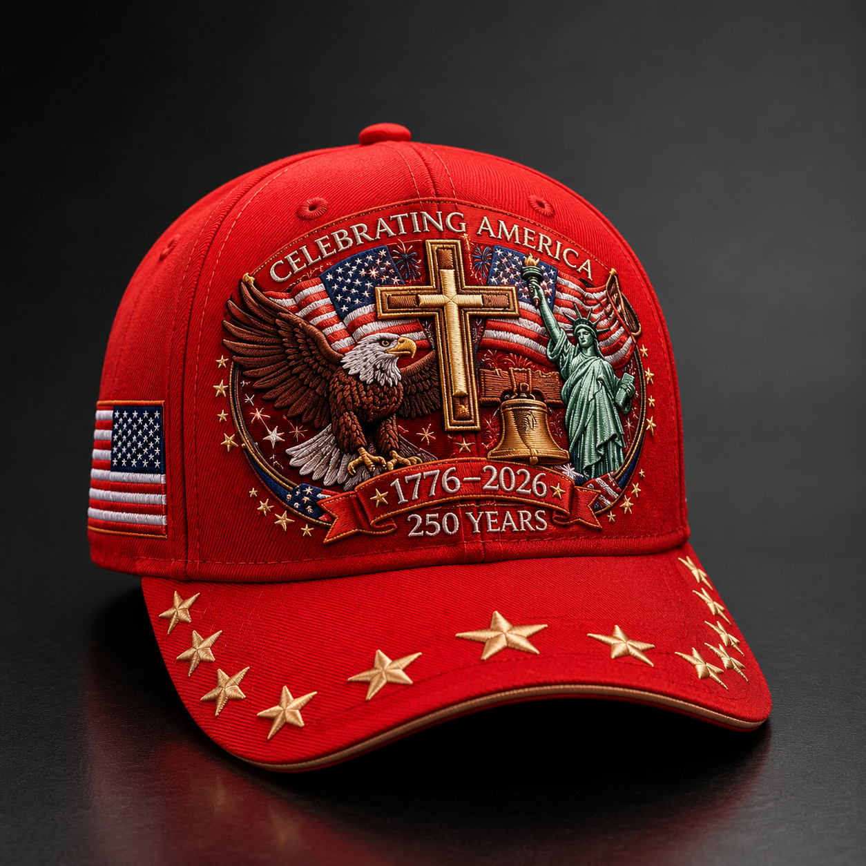 🦅Eagle & Liberty & Cross🎆United States 250th Anniversary Hat🧢