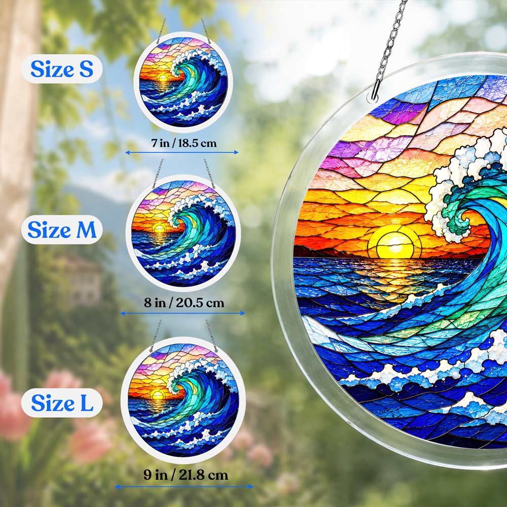 Acrylic Jigsaw Puzzle Suncatcher - Coastal Wave
