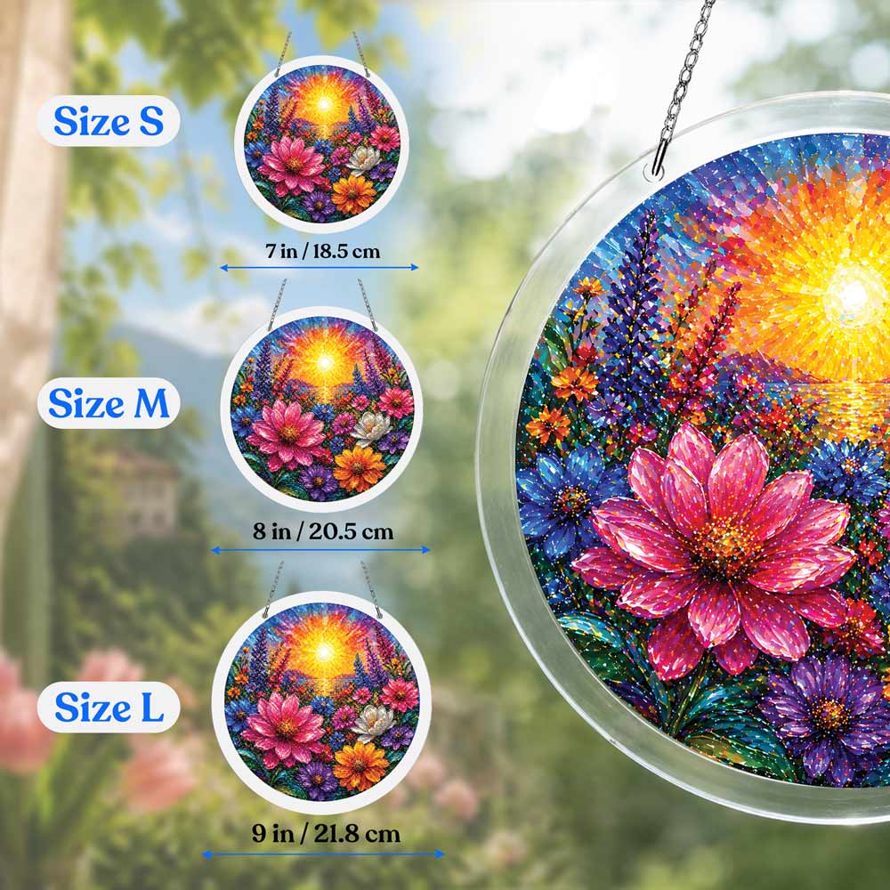 Acrylic Jigsaw Puzzle Suncatcher - Floral Glow