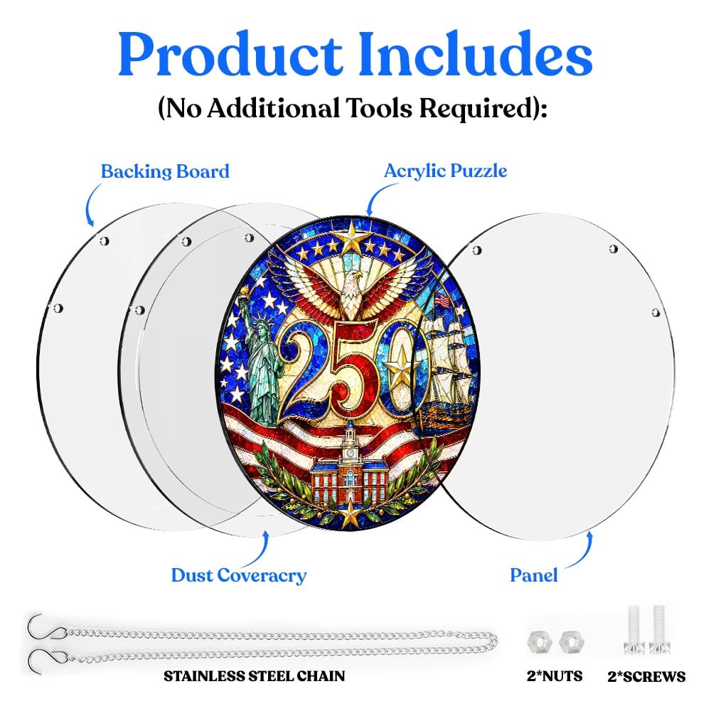 Acrylic Jigsaw Puzzle Suncatcher - Freedom Celebration