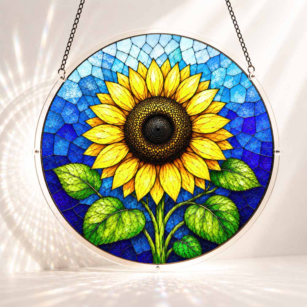 Acrylic Jigsaw Puzzle Suncatcher - Golden Sunflower