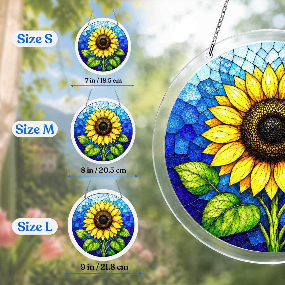 Acrylic Jigsaw Puzzle Suncatcher - Golden Sunflower