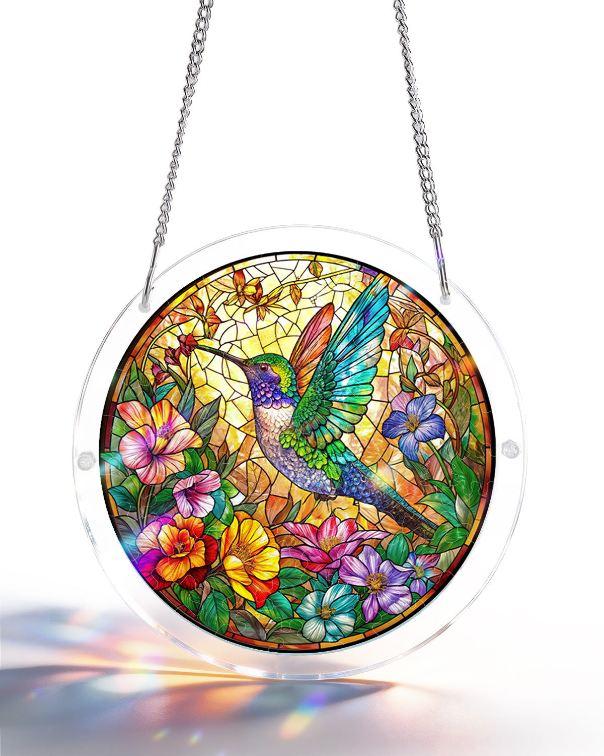 Acrylic Jigsaw Puzzle Suncatcher - Botanical Nectar Oasis