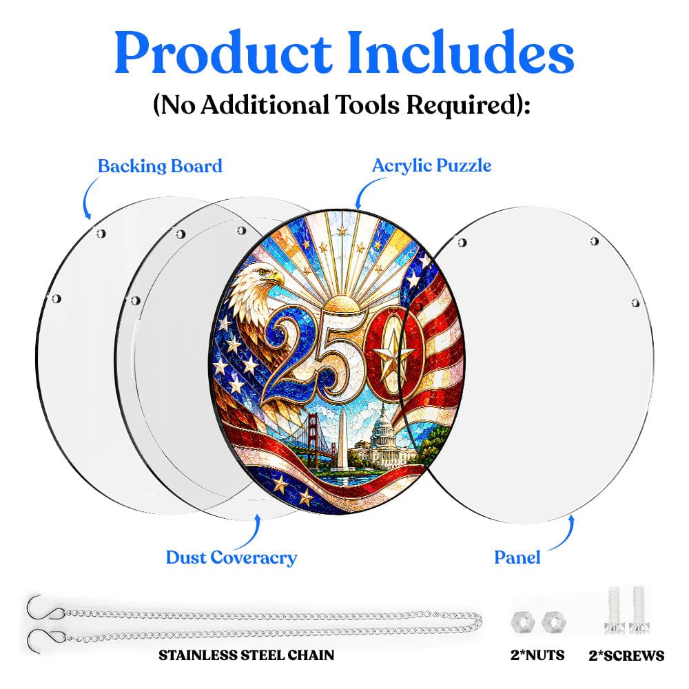 Acrylic Jigsaw Puzzle Suncatcher - Independence Pride