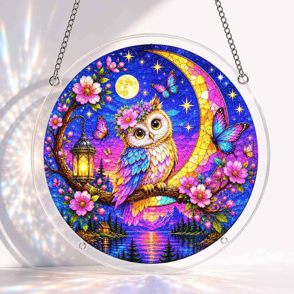 Acrylic Jigsaw Puzzle Suncatcher - Moonlit Owl