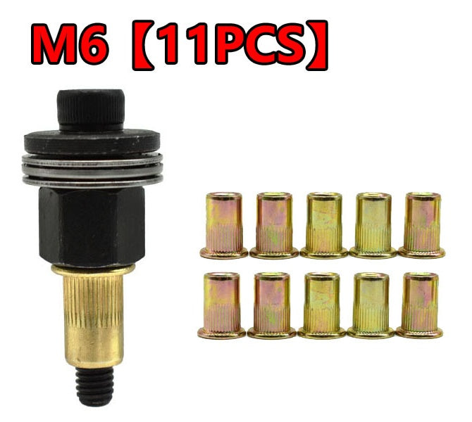 Manual Rivet Nut Tool Set (includes M3–M12 carbon steel rivet nuts)