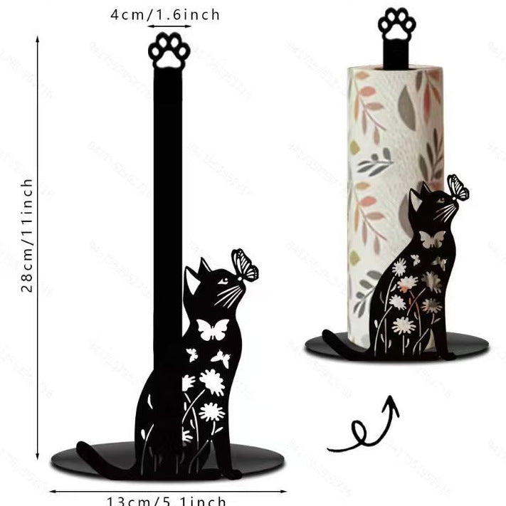 🐮 Elegant metal Highland cow-shaped toilet paper holder——Openwork wrought iron toilet paper holder