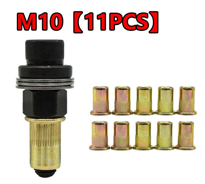 Manual Rivet Nut Tool Set (includes M3–M12 carbon steel rivet nuts)