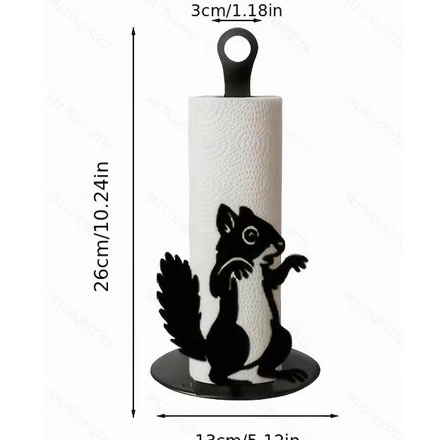🐮 Elegant metal Highland cow-shaped toilet paper holder——Openwork wrought iron toilet paper holder