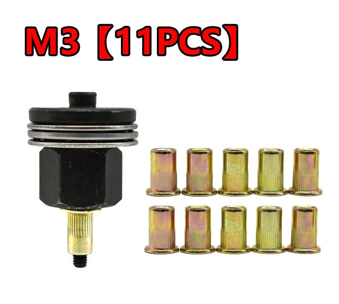 Manual Rivet Nut Tool Set (includes M3–M12 carbon steel rivet nuts)