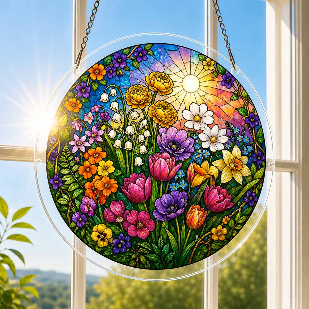 Acrylic Jigsaw Puzzle Suncatcher - Spring Garden
