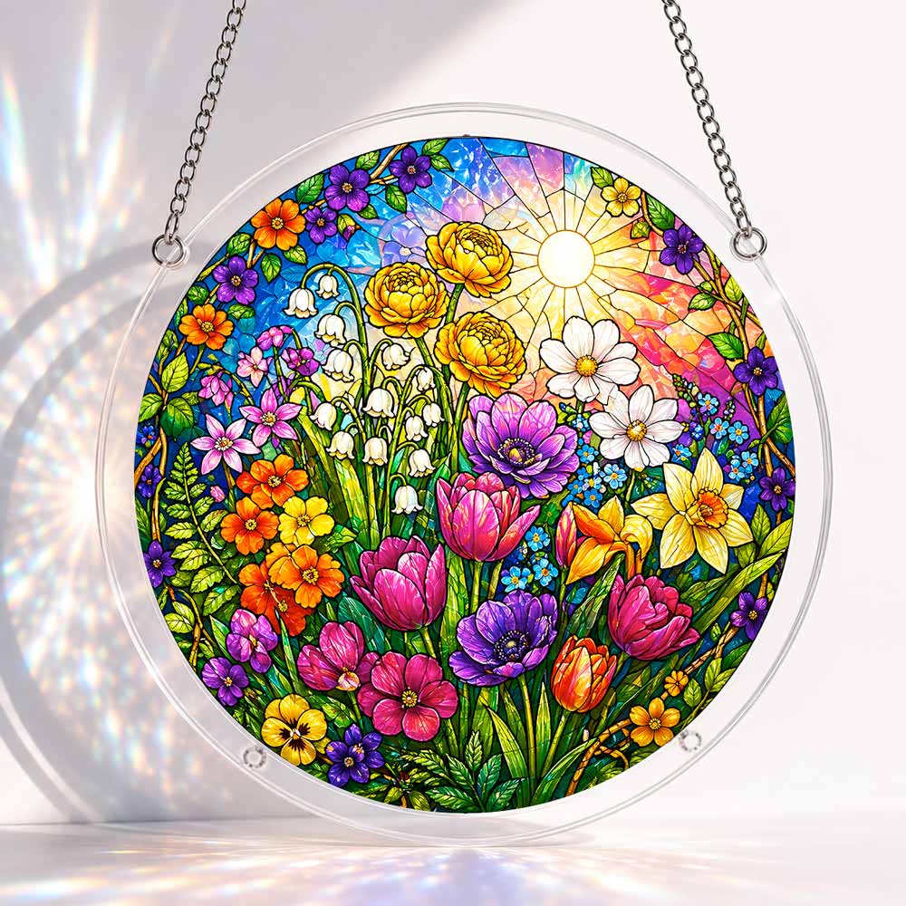 Acrylic Jigsaw Puzzle Suncatcher - Spring Garden