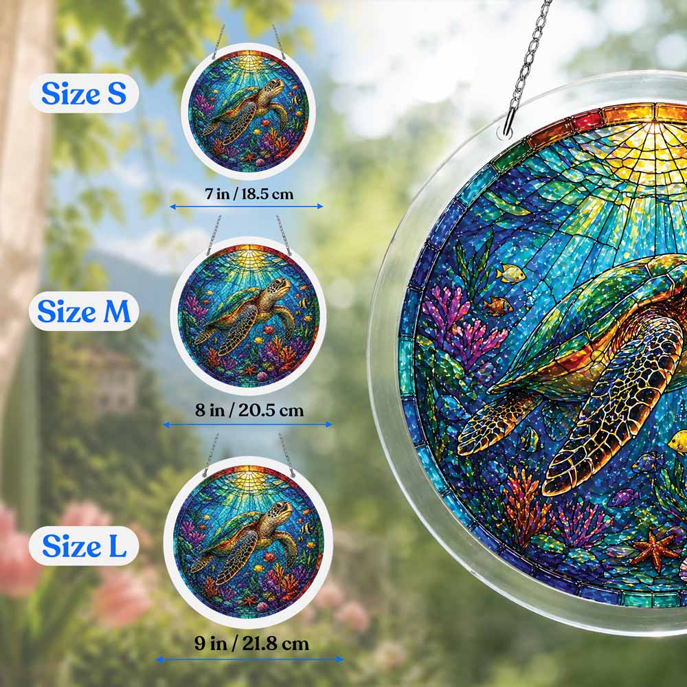 Acrylic Jigsaw Puzzle Suncatcher - Tropical Turtle