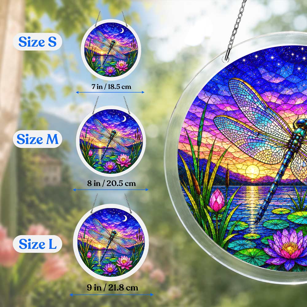 Acrylic Jigsaw Puzzle Suncatcher - Twilight Dragonfly
