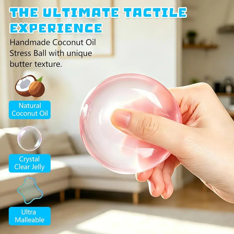 Coconut Oil Stress Ball—a moldable, non-rebounding, handmade sensory toy for relieving anxiety and stress.