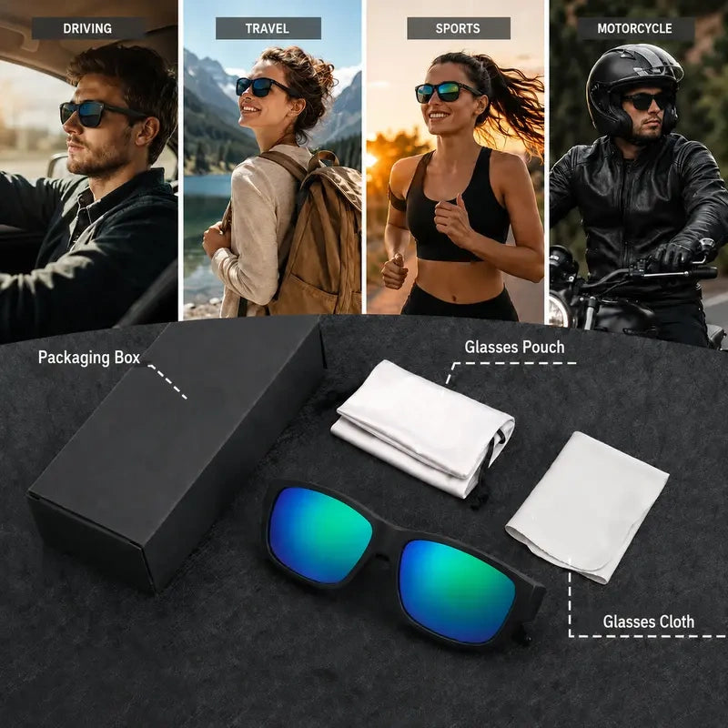 Unisex classic full-rimmed sunglasses