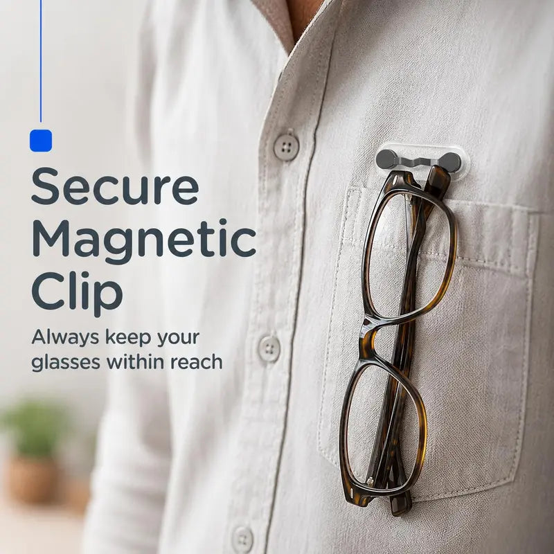 Magnetic Clip — Suitable for glasses, headphones, and ID badges.