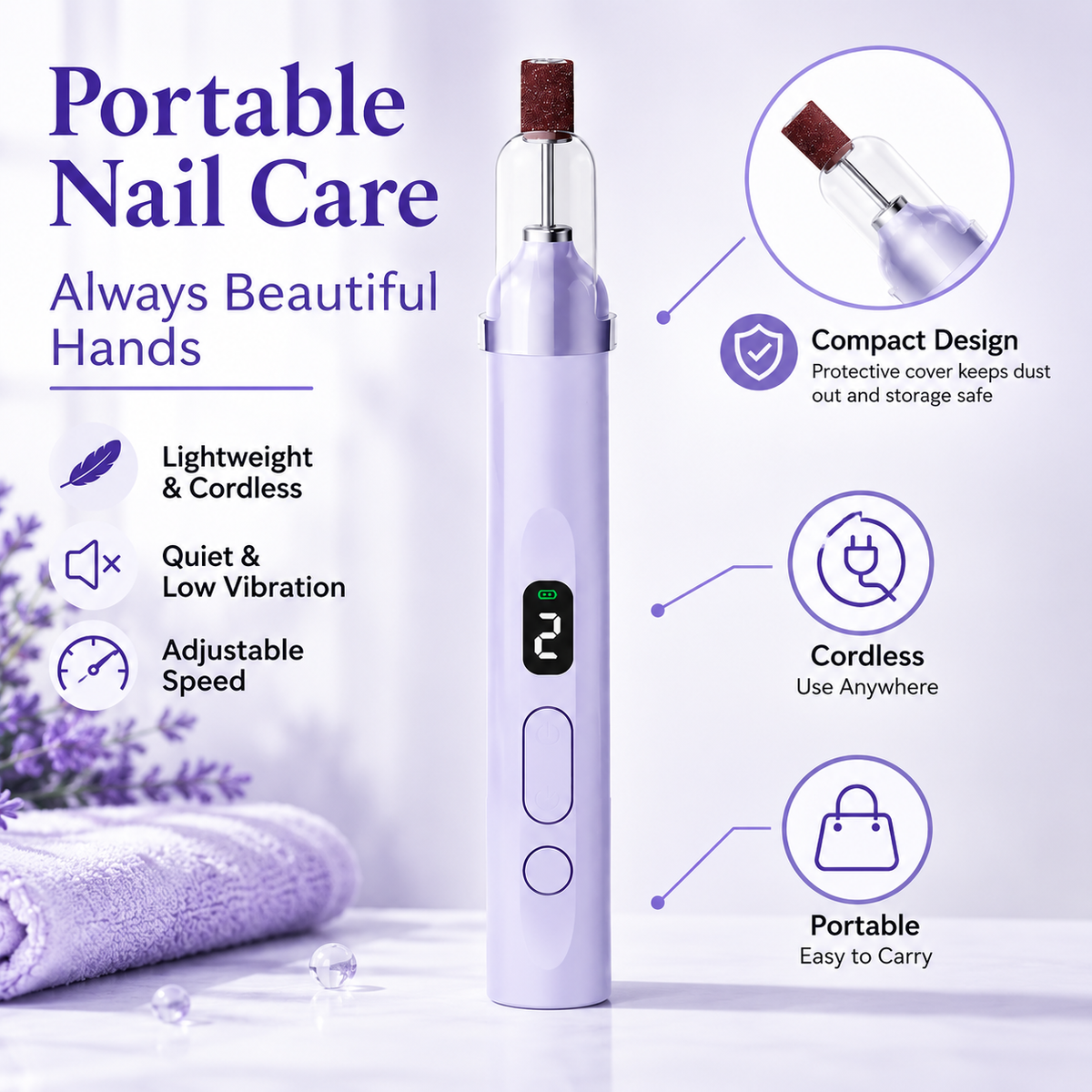 Electric Nail Drill — Enjoy professional-grade manicures at home!