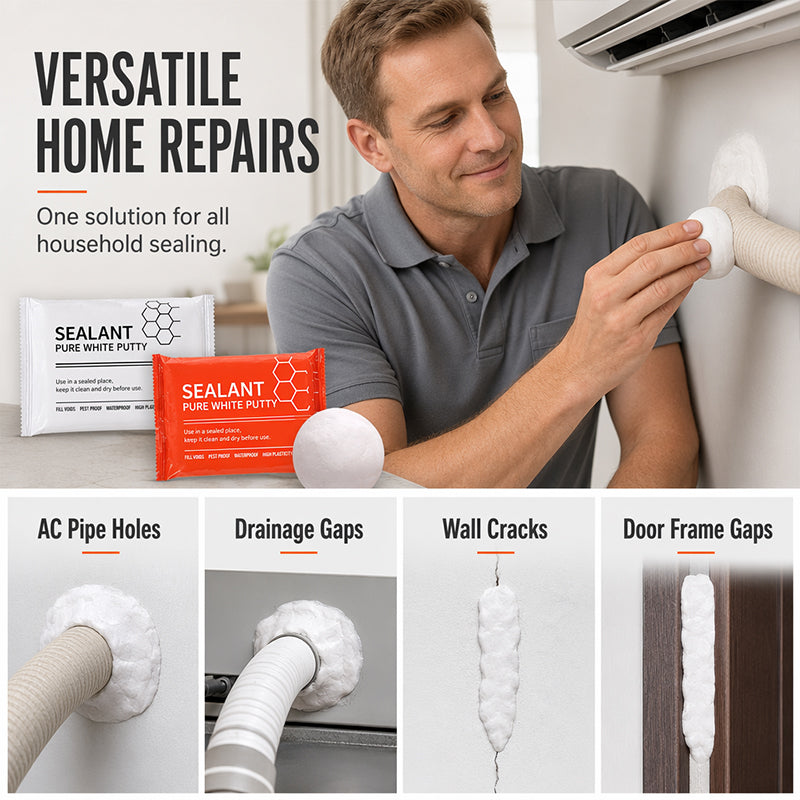🧱 Waterproof Sealing Putty for A/C Pipe Wall Holes — Suitable for pipe gaps and wall openings