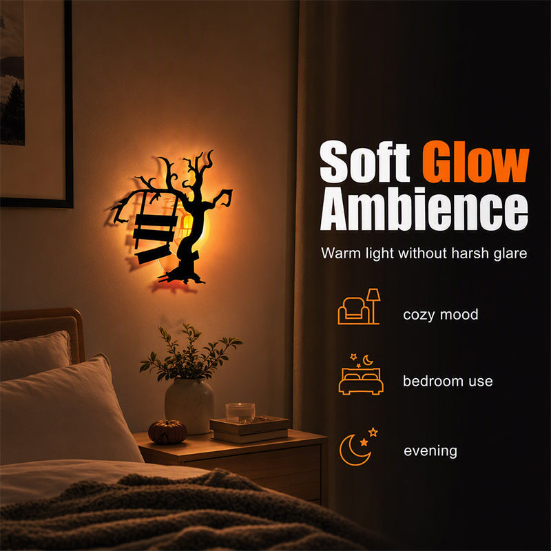 👻Halloween Glow-in-the-Dark Wall Stickers – LED-illuminated, peel-and-stick.